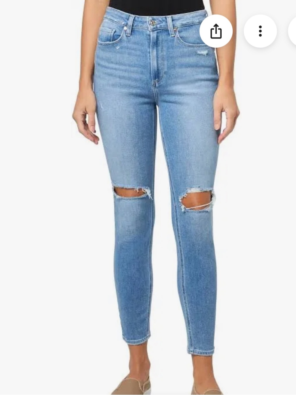 Paige Cheeky Ankle Swap Meet Destructed Knees Jean Womens 32